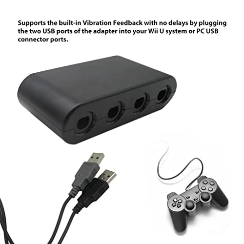 Gamecube Vezérlő Adapter, 4 Port Kompatibilis a Wii U & PC, Windows 2000, XP, Vista, 7, 8, 8.1, 10, Mac