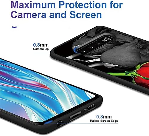 Esakycn Samsung Galaxy S10+ Plusz az esetben, Telefon tok Szilikon Fekete Rózsa Minta Design-Ultra Vékony