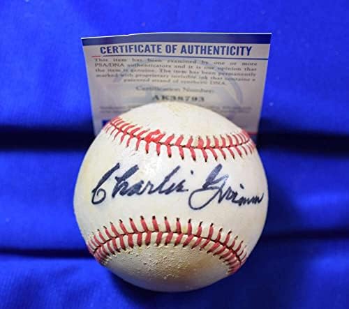 Charlie Grimm PSA DNS-Coa Autogramot Feeney Nemzeti Liga Aláírt Baseball