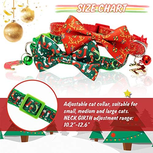 ADCSUITZ Karácsonyi Macska Nyakörv Bell - Elk & Harisnya Minta csokornyakkendő Aranyos Ünnep Macska Nyakörv