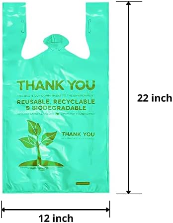 Csomag 25 biológiailag Lebomló Zacskók fogantyúval T-Shirt Táskák Köszönöm biológiailag Lebomló Műanyag
