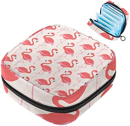 Rózsaszín Flamingó Fehér Menstruáció Táska Egészségügyi betét Tároló Táska Utazási Tampon Gyűjteni Táska