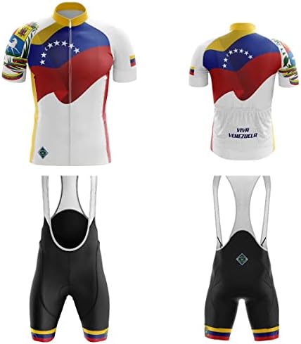 Mount Yale Szabadtéri céges Csapat Venezuelai Integetett Büszkén a Férfi Fehér, Rövid Ujjú Kerékpáros