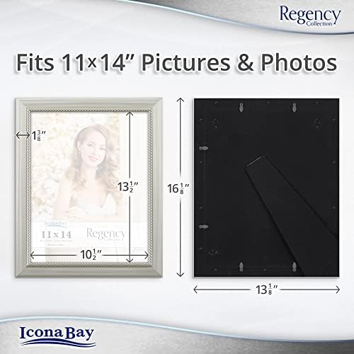 Icona Bay 11x14 Képkeretek (Ezüst, 3-As Csomag), Barokk Stílusban képkeret 11 x 14, Fali vagy asztali,