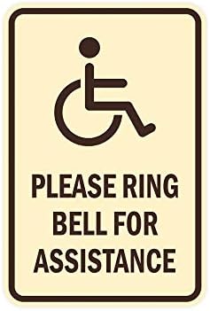 A jelek ByLITA Portré Kerek Kérjük, Ring a Bell Segítséget Jel ragasztószalaggal, Tartók Bármilyen Felületen,