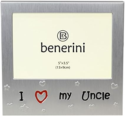 benerini 'Szeretem A Bácsi' - Fotó Képkeret Ajándék - 5 x 3,5 - Alumínium Ezüst Színű Ajándék számára