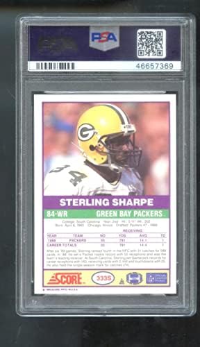 1989 Pontszám Kiegészítő 333S Sterling Sharpe KEZDŐ RC PSA 8.5 Osztályozott Kártya NFL