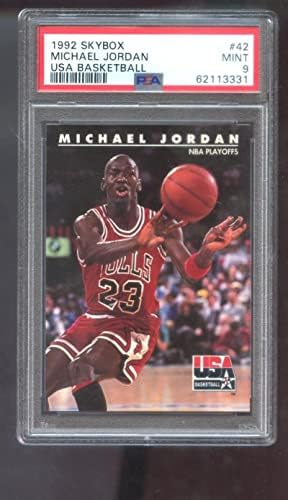 1992-93 cellába zárnak 42 Michael Jordan, az NBA Rájátszás USA-ban a PSA 9 Osztályú Kosárlabda Kártya