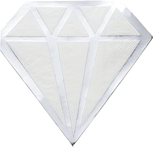 Ezüst Fólia Gyémánt Meghalni Vágott Papír Party Szalvéta (6.2 x 6,2 Cm, 50 Pack)