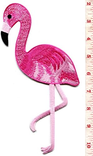 Rózsaszín Flamingó Retro Giccs Hímzett Applied Vas-a Patch Nagy XL S-1513