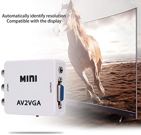 PUSOKEI AV-VGA Átalakító Videó videokártya, 480P Mini Kompozit AV-VGA Adapter, TV Set Top Box Audio Video