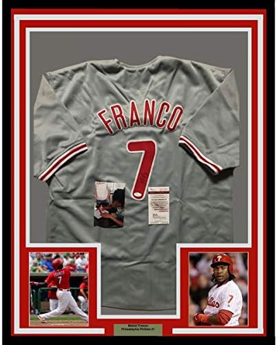 Keretes Dedikált/Aláírt Maikel Franco 33x42 Philadelphia Szürke Baseball Jersey SZÖVETSÉG COA