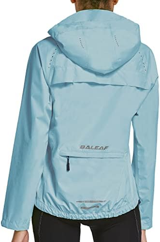 BALEAF Női Futó Eső Kabát Vízálló Széldzseki Könnyű, Szélálló Kerékpáros Kabát Fényvisszaverő Pakolható