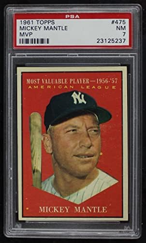 1961 Topps 475 Legértékesebb Játékos Mickey Mantle New York Yankees (Baseball Kártya) PSA a PSA 7.00