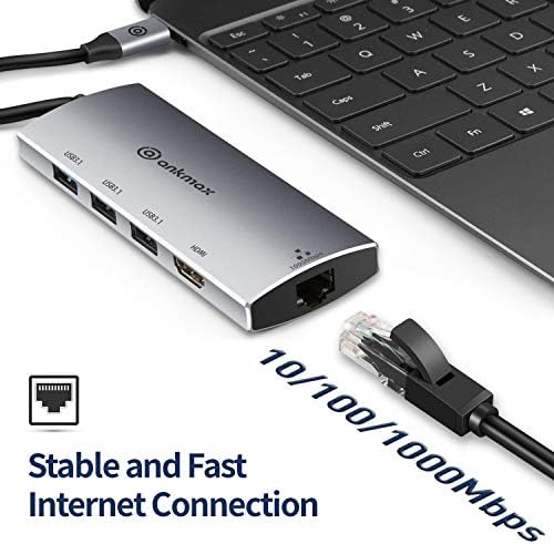 Csomag USB-4 M. 2 SSD Burkolat, illetve a 6-in1 USB-C Hub 4K Ethernet Adapter, ANKMAX UC4M2 + P631HG,