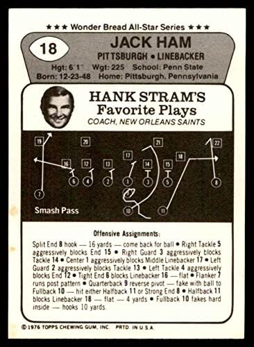 1976 Csoda, Kenyér 18 Jack Sonka Pittsburgh Steelers (Foci Kártya) NM/MT Steelers Penn St