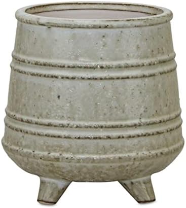 Melrose terrakotta Pot, Virágtartó Edény, 5 cm Átmérő x 5 cm Magas, Szürke, Krém
