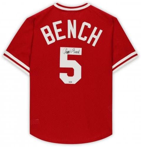 Johnny Padon Cincinnati Reds Dedikált Piros Mitchell & Ness-i Replika Jersey - Dedikált MLB Mezek
