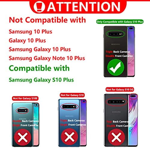 MODOS LOGICOS tok Samsung Galaxy S10 Plus, [Levehető Tárca Folio][2 1][Cipzár Készpénz Tárolása][14 Kártya