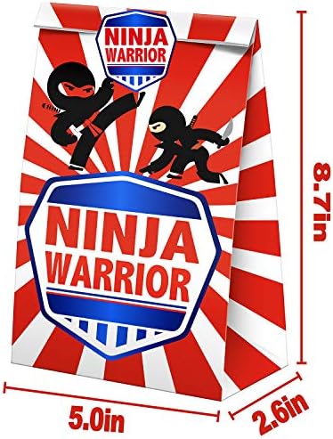 Ninja Komámasszony Táskák-24 Db Ninja Party kellék Candy Táskák, Matricák, Ninja Remek Ajándék Kezelni