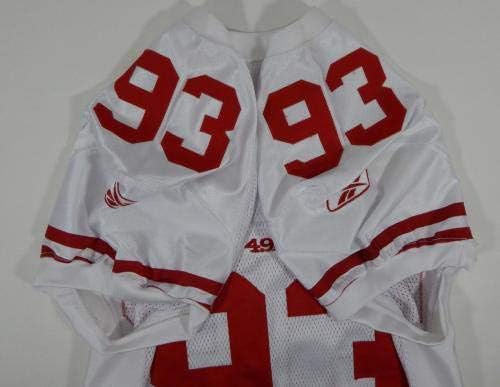 2011-ben a San Francisco 49ers Anton Applewhite 93 Játék Kiadott WhitePractice Jersey - Aláíratlan NFL