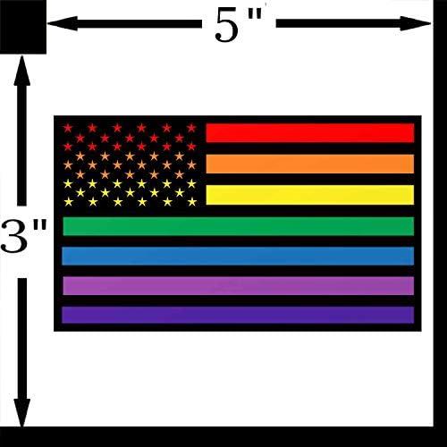 Szivárvány Zászló Meleg Büszkeség Matricát - LMBT-Q-IA Stars & Stripes Prémium Vinyl Matrica 5 x 3 - os