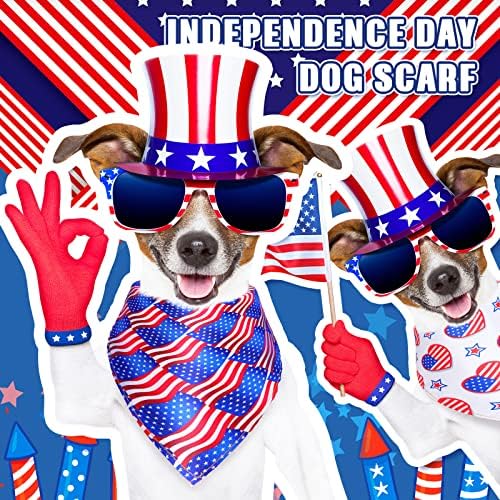14 Darab Amerikai Zászló Kutya Kendő USA Zászló július 4-Kutya Kendő Hazafias Kutya Kendő Függetlenség