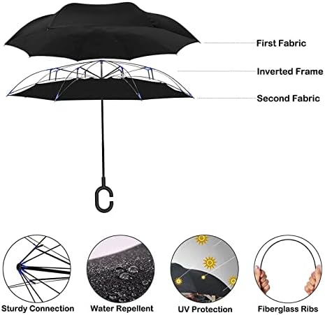 A rózsaszín Szalag a Mellrák Tudatosság Fordított Esernyő Szélálló Fordított Összecsukható Esernyő a C-Alakú