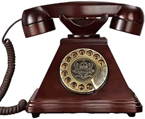 LHLLHL Antik Forgó Tárcsa Vezetékes Telefon Európai Tömör Fa, Retro Vezetékes Telefon, Otthoni Irodai