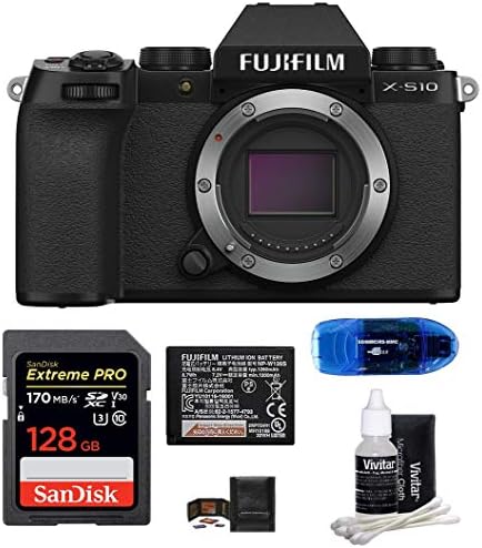 FUJIFILM X-S10 tükör nélküli Digitális Fényképezőgépet a Csomag Tartalmazza: 128GB SanDisk Extreme PRO