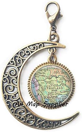 AllMapsupplier Divat Hold Cipzár Húzza,Thaiföld térképet, Homár Csattal,Thaiföld térképet, Ékszerek,Thaiföld