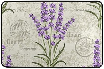 ALAZA A Napi Lavenders Virágos, Vintage Lábtörlő 15.7 x 23.6 inch, Nappali, Hálószoba, Konyha, Fürdőszoba,