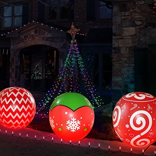Karácsonyi garázskapu Dekorációk, Külső Jelek Labdát 18 Színű LED világít Felfújható Karácsonyi Díszek