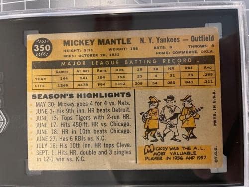 1960 Topps 350 Mickey Mantle New York Yankees Baseball Kártya Cskp 2.5 Jó+ - Asztalon Baseball Kártyák