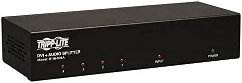Tripp Lite 4-Port, DVI Elosztó Audio Jel Emlékeztető Egyetlen Link – 1920x1200 a 60Hz / 1080p (DVI-F/4xF)(B116-004A)