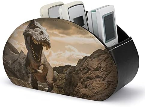 Dinoszaurusz A Rock Távirányító tartó, 5 Rekeszes PU Bőr Multi-Funkcionális Tároló Caddy Asztali Szervező