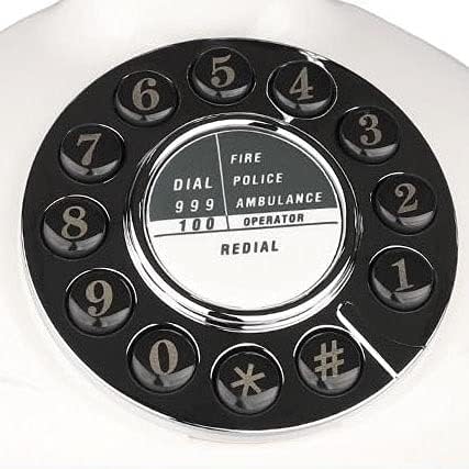 TREXD Retro Vezetékes Telefon Fehér anyaga ABS Antik Rögzített Telefonos Régi Vezetékes Újratárcsázás