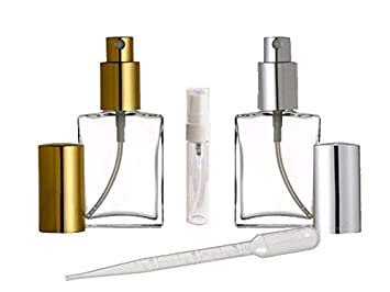 Grand Parfums 2 Üveg Parfüm Porlasztók, 1 Oz Arany, Ezüst Permetezők, Újratölthető Utazás, vagy Hiúság