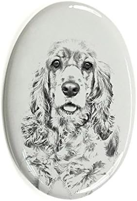 Amerikai Cocker Spániel, Ovális alakú Sírkő a Kerámia egy Kép egy Kutyát