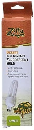 Zilla Sivatagban Mini Kompakt Fénycső UVA/UVB Izzó 1 Izzó - (6 Watt) - Pack 4