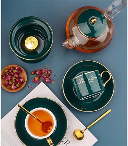 LIUZH angol Délutáni Tea Tea Set Északi Főtt Gyümölcs Tea Virág Teáskanna Meghatározott Gyertya Fűtés