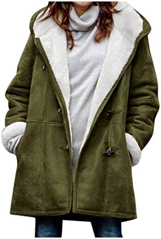 A téli Kabátok Női Retro Meleg, Hosszú Ujjú Plus Size Kabát Horn Csat Cipzáras Zseb Kapucnis Vastag Felsőruházat