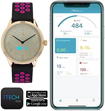 ITECH Duo Smartwatch Fitness Tracker Lépés Számláló Aludni Monitor csatlakoztatható GPS Értesítések Női