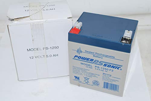 Power-Sonic PS-1250F2-12 Volt/5 Amp Óra Zárt Ólom-Sav Akkumulátor 0.250 Gyorsan-a Csatlakozó, egy Szín