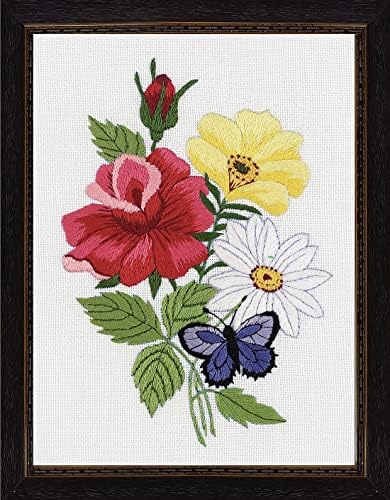 Janlynn 004-0853 Hímzés Készlet, 7-es, 5 Hüvelykes, Pillangó, Virág,Fehér