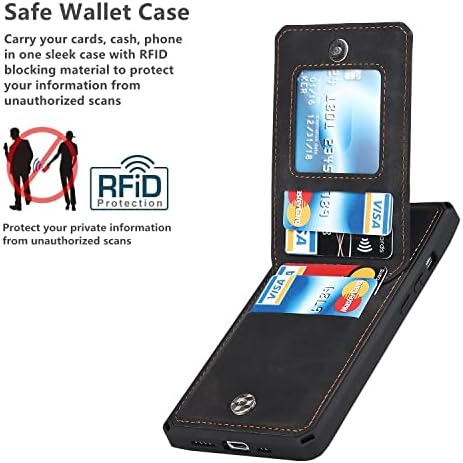 iCoverCase iPhone X/XS Tárca az Esetben a Kártya Birtokosának [RFID-Blokkoló] Prémium PU Bőr Kitámasztó