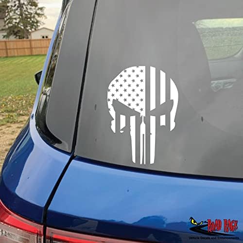 Koponya Amerikai Zászló Tetoválás Autó Matrica – Rossz Hal Egyedi Matricák – Vicces, Aranyos Matrica -