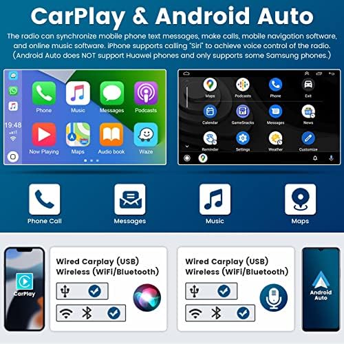 Roinvou 9 - es érintőképernyő Android Dupla Din CarPlay Autó Sztereó Android Automatikus Bluetooth autórádió