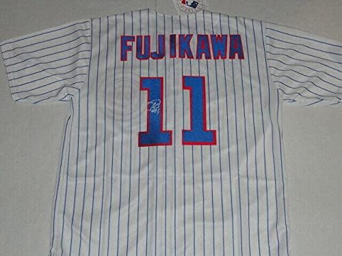 Kyuji Fujikawa Aláírt 11 Chicago Cubs Jersey Engedéllyel rendelkező Japán Szupersztár Szövetség Coa -