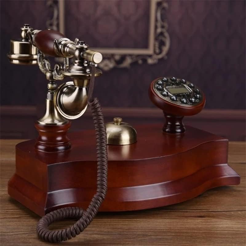 MXIAOXIA Antik Vezetékes Telefon Mechanikus Bell Lelkipásztori Retro Home Office Tömör Fa Vezetékes Telefon